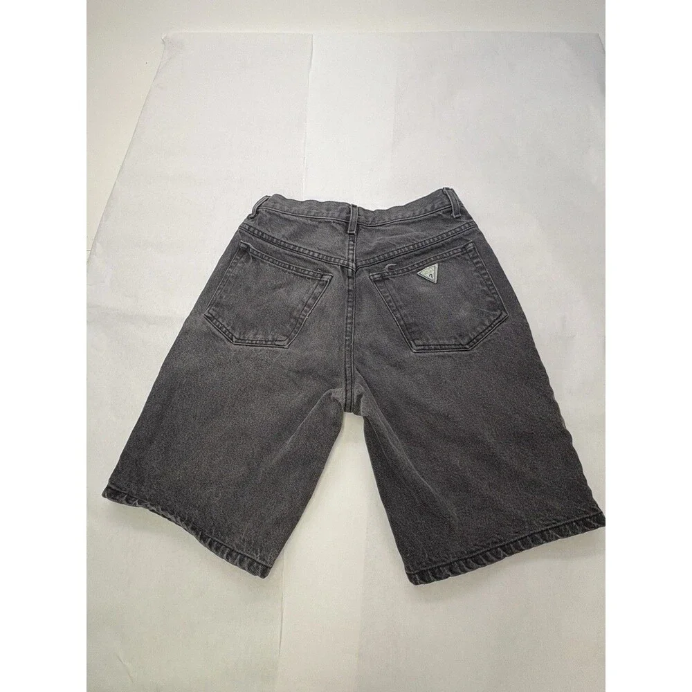 Vintage 90s GUESS by Georges Marciano Denim Shorts Womens 29 Black Gray USA